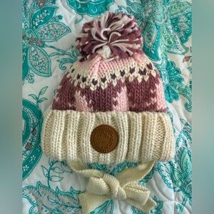 4/$20 Souris- mini Children's Knit Pom-Pom fleece Beanie